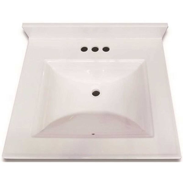 Premier 31 in. x 22 in. Camila Custom Vanity Top Sink in Solid White D223110113C1-2
